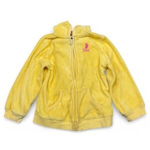 VINTAGE Juicy Couture Hoodie 18-24 Months Yellow Velour Full Zip Long Sleeve Y2K